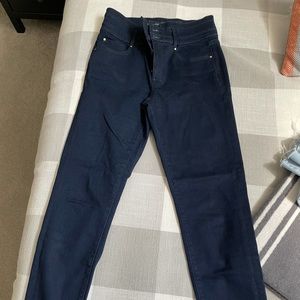Ann Taylor high waisted straight dark jeans
